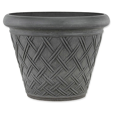 Arcadia Garden Products Basket Weave Pot in Dark Charcoal. View a larger version of this product image.