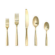 Fortessa&reg; Lucca Faceted 5-Piece Flatware Place Setting in Brushed Gold