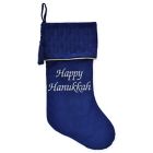 Alternate image 0 for Harvey Lewis&trade; Embroidered Velvet Happy Hanukkah Stocking