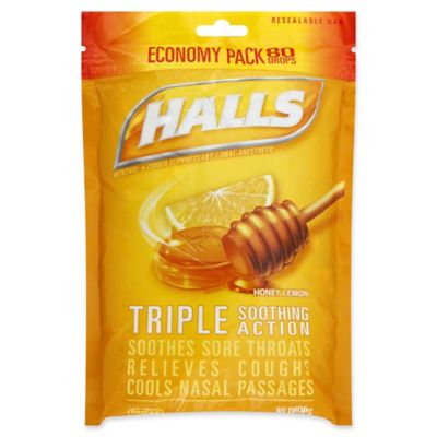 Halls&reg; 80-Count Economy Pack Cough Suppressant/Oral Anesthetic Drops in Honey Lemon