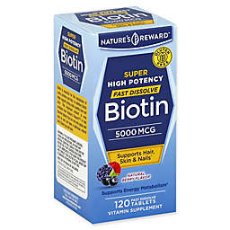Nature's Reward 120-Count Super High Potency 5000 mcg Biotin Tablets in Natural Berry Flavor
