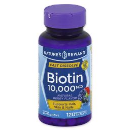 Nature's Reward 120-Count 10000 mcg Biotin Fast Dissolve Tablets in Natural Berry Flavor