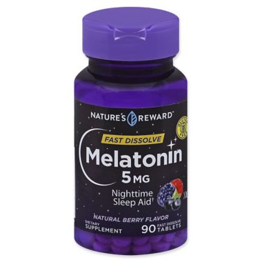 Nature's Reward&trade; 90-Count 5 mg Melatonin Fast Dissolve Tablets in Natural Berry Flavor. View a larger version of this product image.