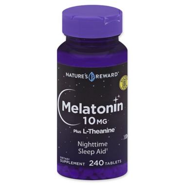 Nature's Reward&trade; 240-Count 10 mg Melatonin Plus L-Theanine Tablets. View a larger version of this product image.