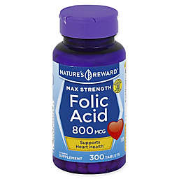 Nature's Reward 300-Count 800 mcg Max Strength Folic Acid Tablets