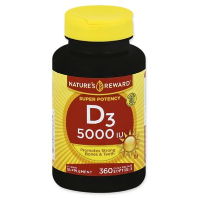 Natures Reward 360 Count Super Potency 5000 Iu Vitamin D3 Quick Release Softgels