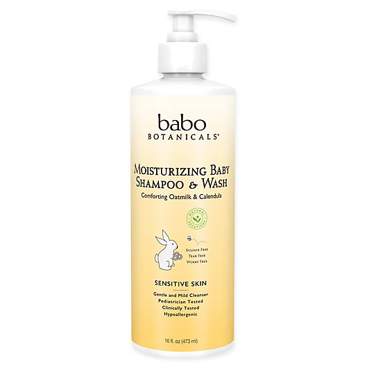 Alternate image 1 for babo Botanicals® 16 oz. Moisturizing Baby Shampoo & Wash in Oatmilk & Calendula