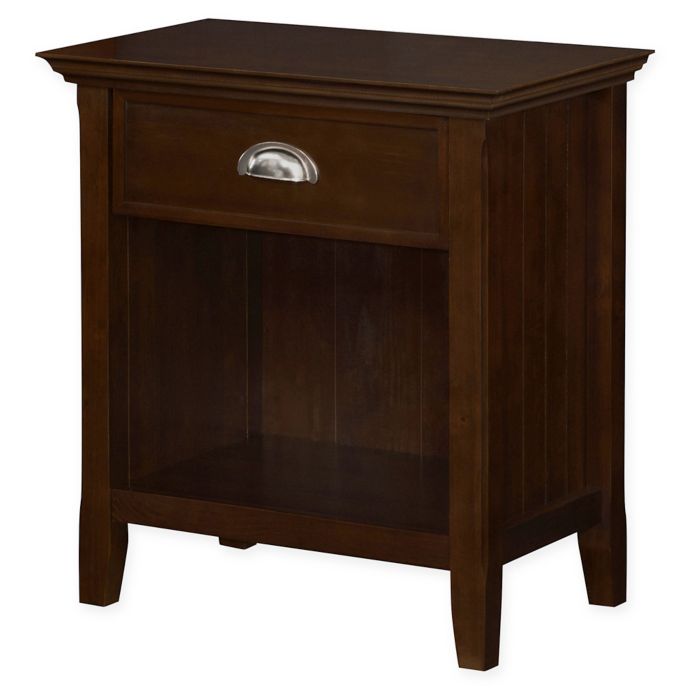 Simpli Home Acadian 24 Inch Bedside Table In Tobacco Brown Bed Bath Beyond