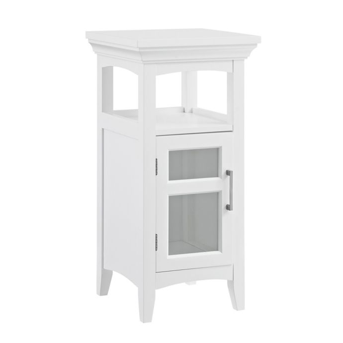 Simpli Home Avington 14 Inch Floor Storage Cabinet In White Bed