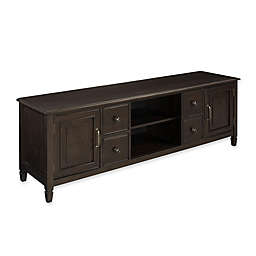 Simpli Home Connaught Solid Wood 72-Inch Wide TV Stand in Dark Chestnut Brown