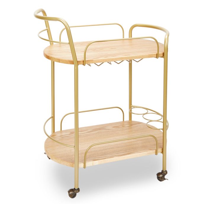 Silverwood Wyndham 2Tier Bar Cart in Gold Bed Bath & Beyond