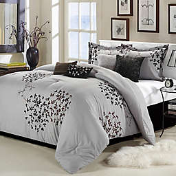 Chic Home Budz 8-Piece King Comforter Set in Silver