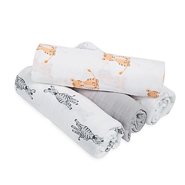 aden + anais&trade; essentials Safari Babes 4-Pack Classic Muslin Swaddles. View a larger version of this product image.