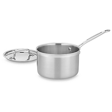 Cuisinart&reg; MultiClad Pro Triple-Ply Stainless Saucepan with Lid. View a larger version of this product image.