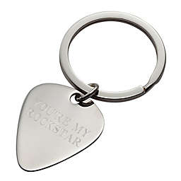 Guitar Pick Keychain in Silver