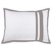 Wamsutta&reg; Hotel Border MICRO COTTON&reg; King Pillow Sham in White/Charcoal