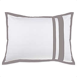 Wamsutta® Hotel Border MICRO COTTON® King Pillow Sham in White/Charcoal