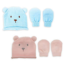 Little Me® Newborn 2-Piece Acrylic Bear Hat with Mittens