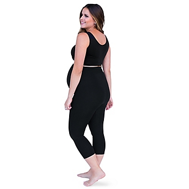 Belly Bandit&reg; Bump Support Small Maternity Capri Legging in Black. View a larger version of this product image.