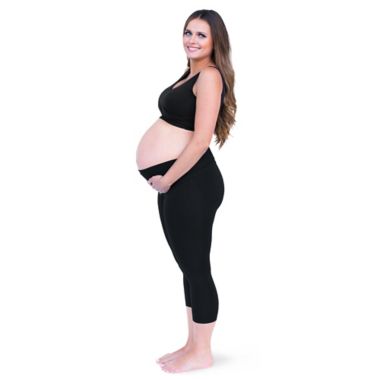 Belly Bandit&reg; Bump Support Small Maternity Capri Legging in Black. View a larger version of this product image.