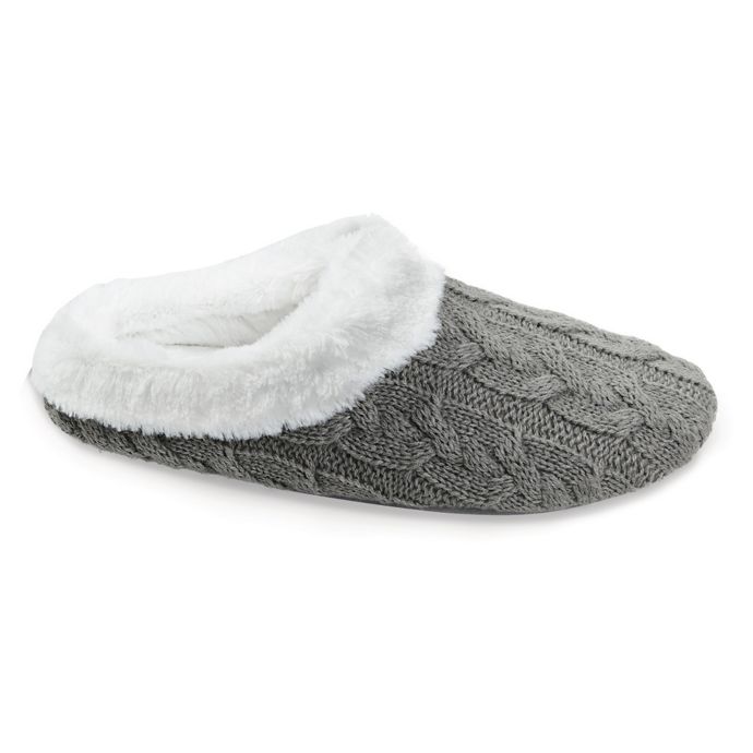 Loft Living Memory Foam Cable Knit Slippers Bed Bath Beyond