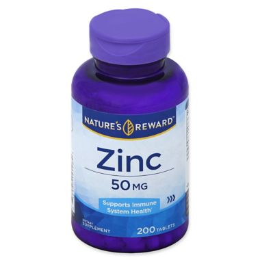 Nature's Reward 200-Count 50 mg Zinc Tablets. View a larger version of this product image.