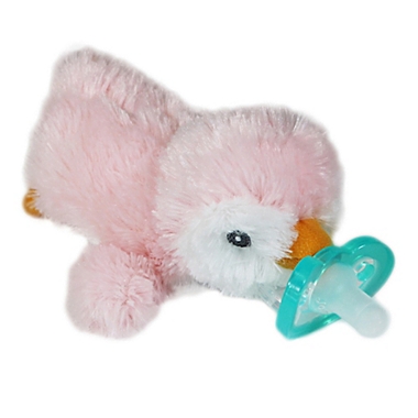 RaZbaby&reg; RaZbuddy Pink Penguin Pacifer Holder with Removable JollyPop Pacifier. View a larger version of this product image.