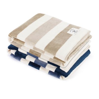 Nautica&reg; Awning Stripe Ultra Soft Plush Throw Blanket