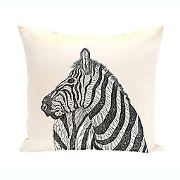 E by Design La Cebra Animal Print Square Throw Pillow in Ivory