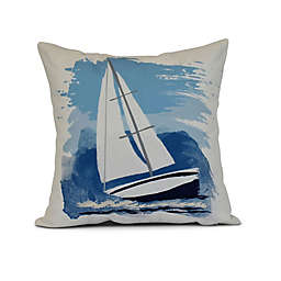 E by Design Sailing the Sea Geometric Throw Pillow in Blue