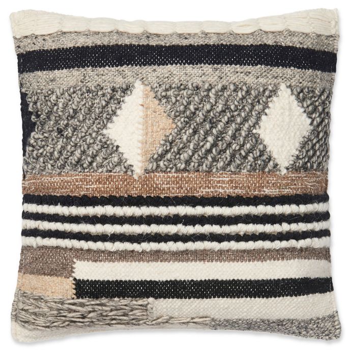 Magnolia Home Shannon Square Throw Pillow in Brown/Grey ...