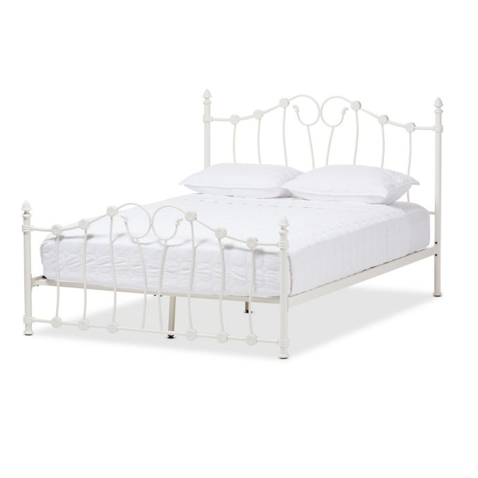 Baxton Studio Darcy Metal Platform Bed In Antique White