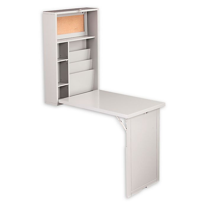 Southern Enterprises Fold Out Wall Mount Convertible Desk In Grey