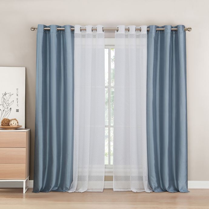 Kensie Evangeline 84 Inch Grommet Window Curtain Panel Pair In