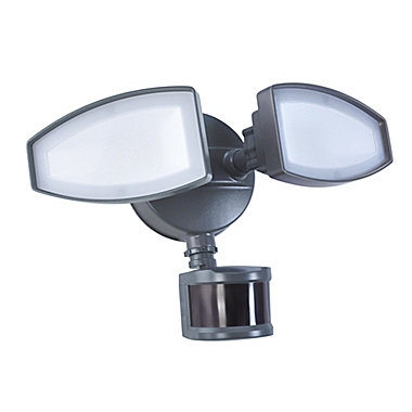 Good Earth Lighting Ecolight 2-Head 180-Degree LED Motion-Controlled Security Fixture in Bronze. View a larger version of this product image.