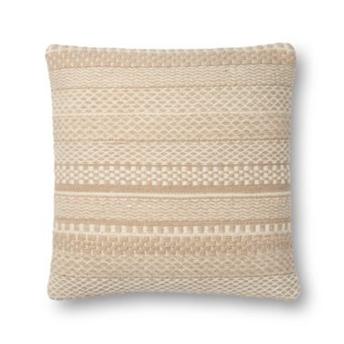 Magnolia Home by Joanna Gaines Mikey Square Throw Pillow in Straw. View a larger version of this product image.