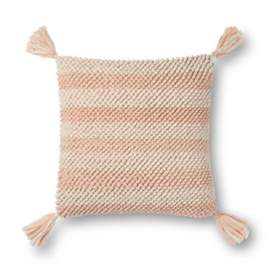 Magnolia Home by Joanna Gaines Teresa 18-Inch Square Throw Pillow in Blush/Ivory. View a larger version of this product image.