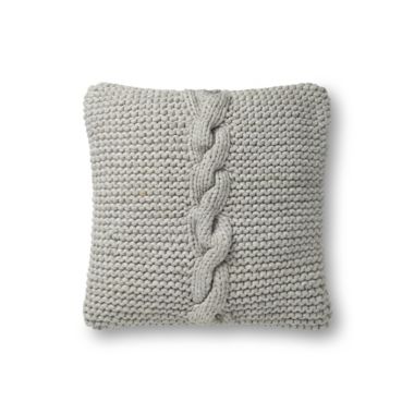 Magnolia Home by Joanna Gaines Adeline Square Throw Pillow in Grey. View a larger version of this product image.