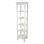 Teamson Home Madison 5-Shelf Wooden Linen Tower in White
