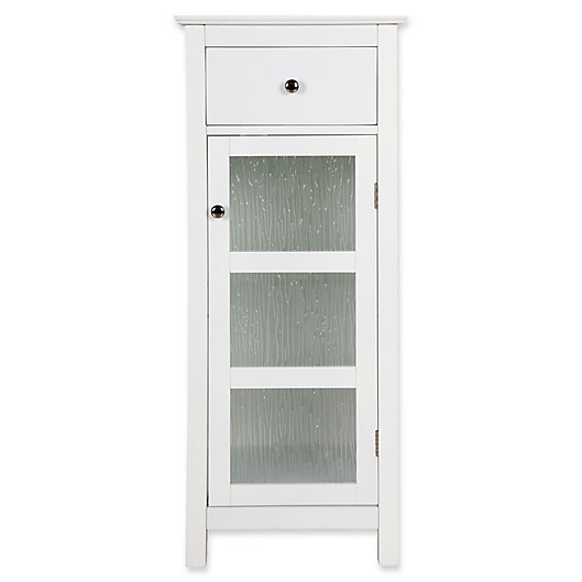 Alternate image 1 for Elegant Home Fashions Olivia 1-Door and 1-Drawer Floor Cabinet in White