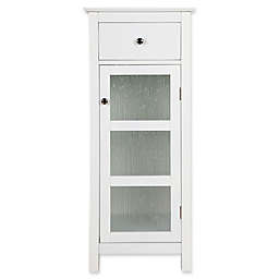 Elegant Home Fashions Olivia 1-Door and 1-Drawer Floor Cabinet in White