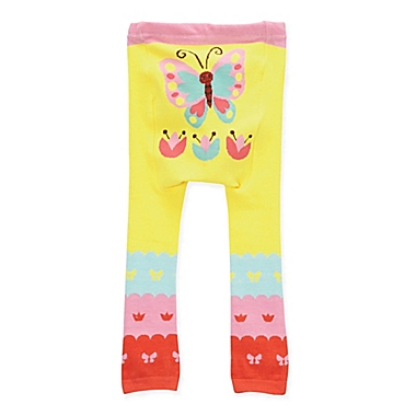 Doodle Pants&reg; Large Butterfly Leggings in Yellow. View a larger version of this product image.