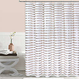 Colordrift Sequin Stripe Shower Curtain in Gold