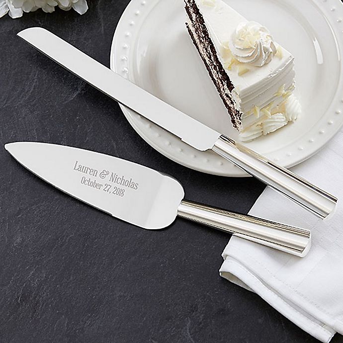 wedding cake knife and server set gold