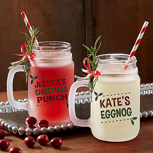 Alternate image 1 for Eat, Drink & Be Merry Frosted Mason Jar