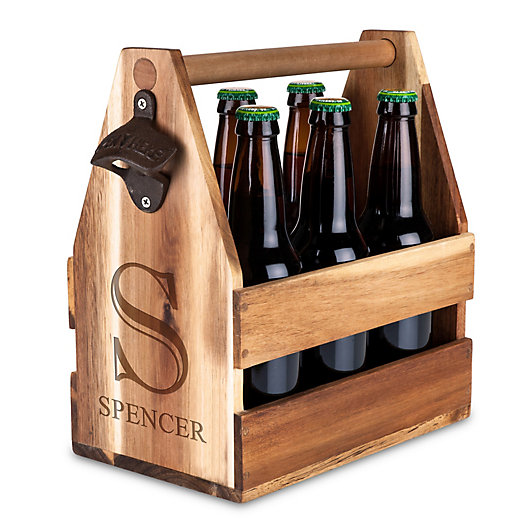 Alternate image 1 for Wood Beer Caddy with Opener