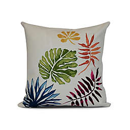E by Design Brambles Floral Print Square Throw Pillow in Coral