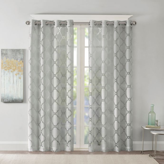 Madison Park Eden Fretwork Burnout Sheer Grommet Top Window