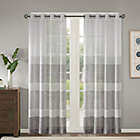 Alternate image 0 for Madison Park Hayden Striped Sheer 95-Inch Grommet Top Window Curtain Panel in Grey (Single)