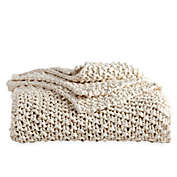 DKNYpure&reg; Silky Chunky Knit Throw Blanket in Natural